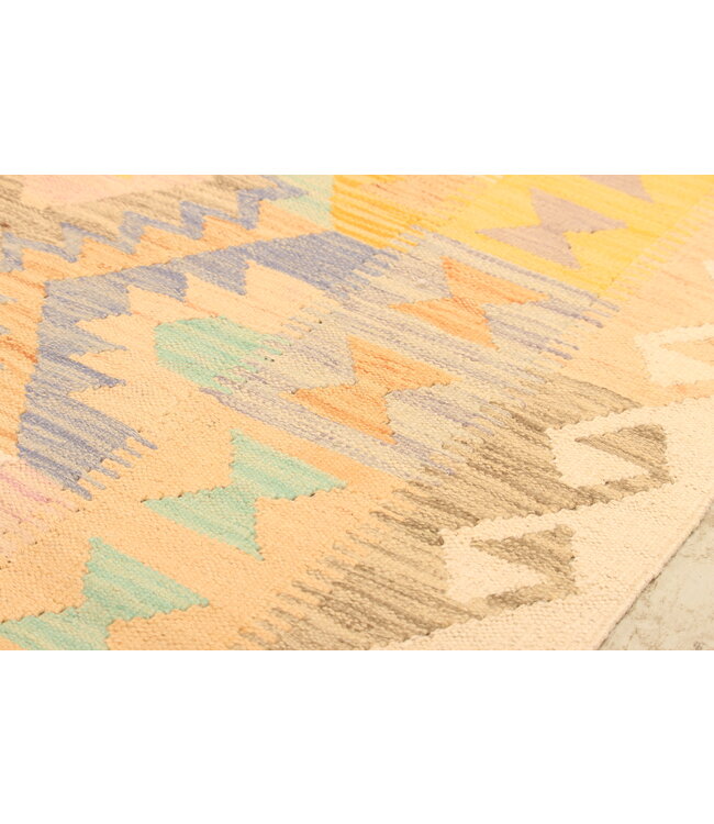 307x197cm Handgeweven Traditionele Kelim Vloerkleed Wol Tapijt