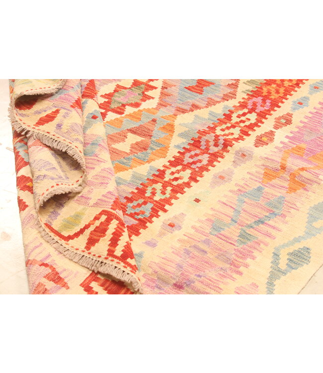 296x212cm Afghanischer orientalischer Wollteppich handgefertigter Kelim-Teppich