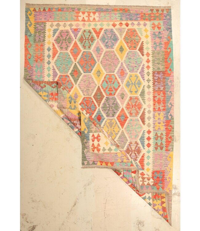 297x202cm Afghan Oriental wool carpet Handmade Kelim Rug