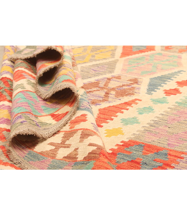 297x202cm Afghan Oriental wool carpet Handmade Kelim Rug