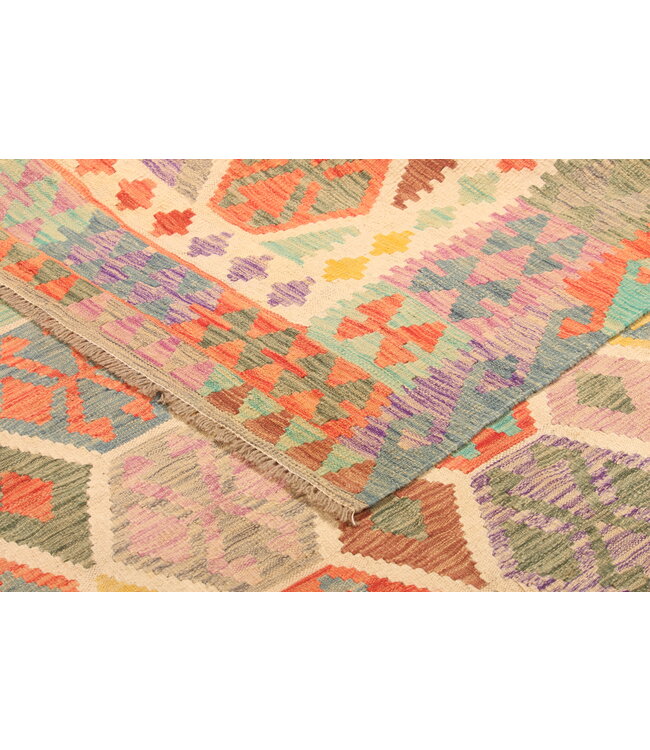 297x202cm Afghan Oriental wool carpet Handmade Kelim Rug