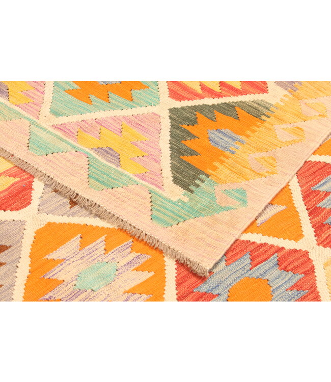 302x202cm Afghaans oosters wollen tapijt handgemaakt Kelim-kleed