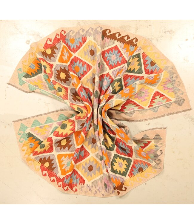 302x202cm Afghaans oosters wollen tapijt handgemaakt Kelim-kleed