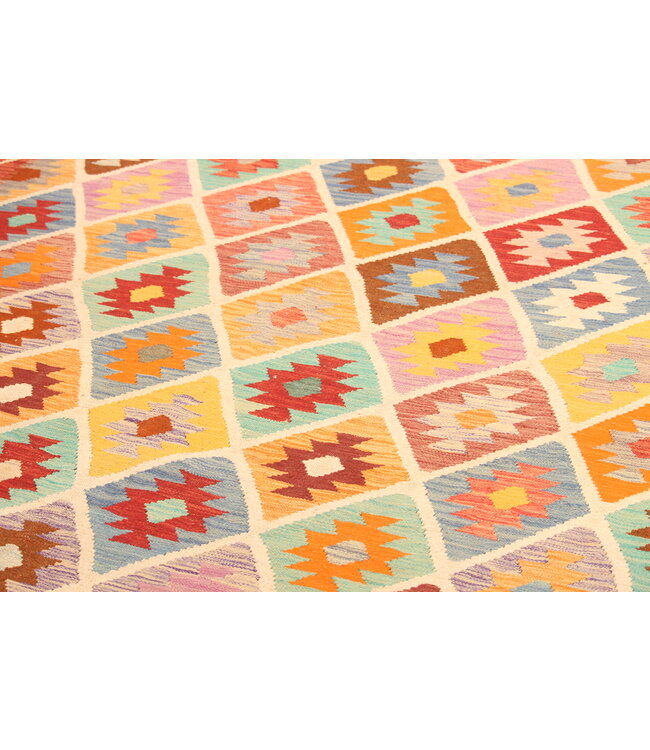 303x202cm Afghan Oriental wool carpet Handmade Kelim Rug