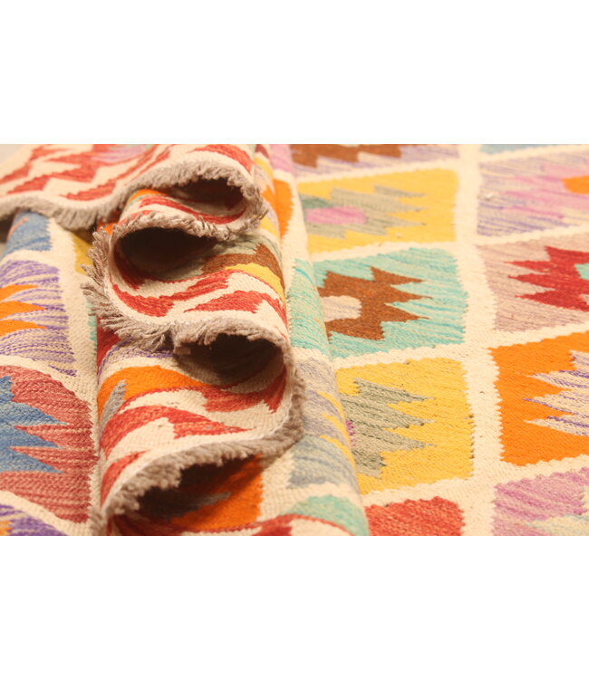 303x202cm Afghan Oriental wool carpet Handmade Kelim Rug