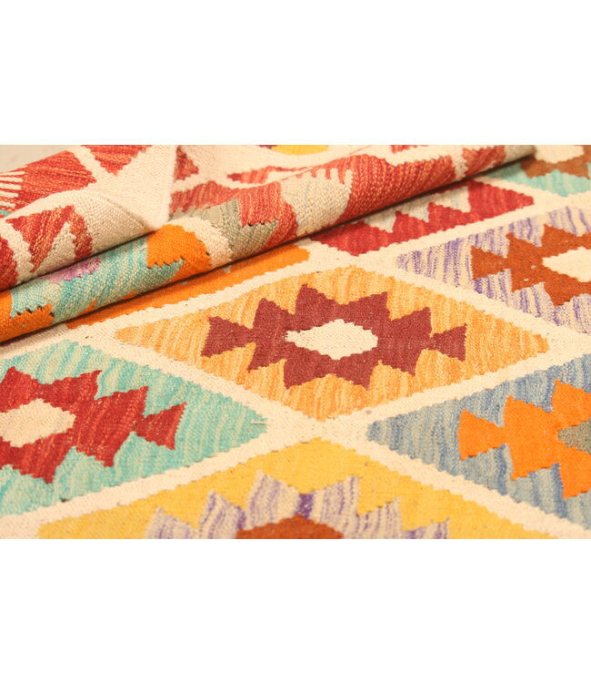 303x202cm Afghan Oriental wool carpet Handmade Kelim Rug