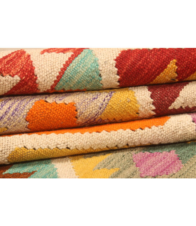 303x202cm  Afghanischer orientalischer Wollteppich handgefertigter Kelim-Teppich