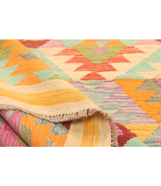 309x190cm Handwoven Traditional Kelim Area Rug Wool Carpet