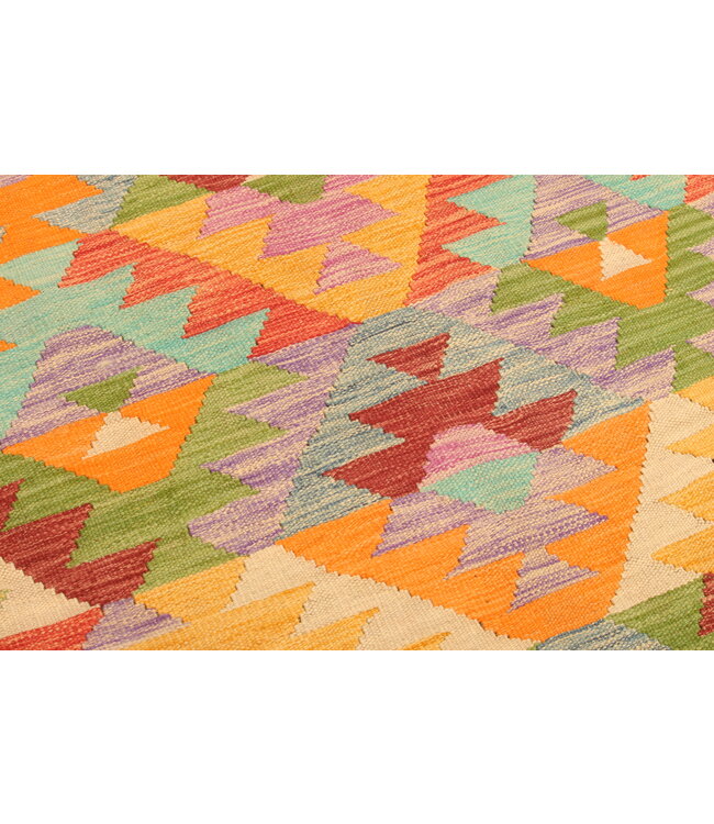 309x190cm Handgewebter Traditioneller Kelim Teppich Woll