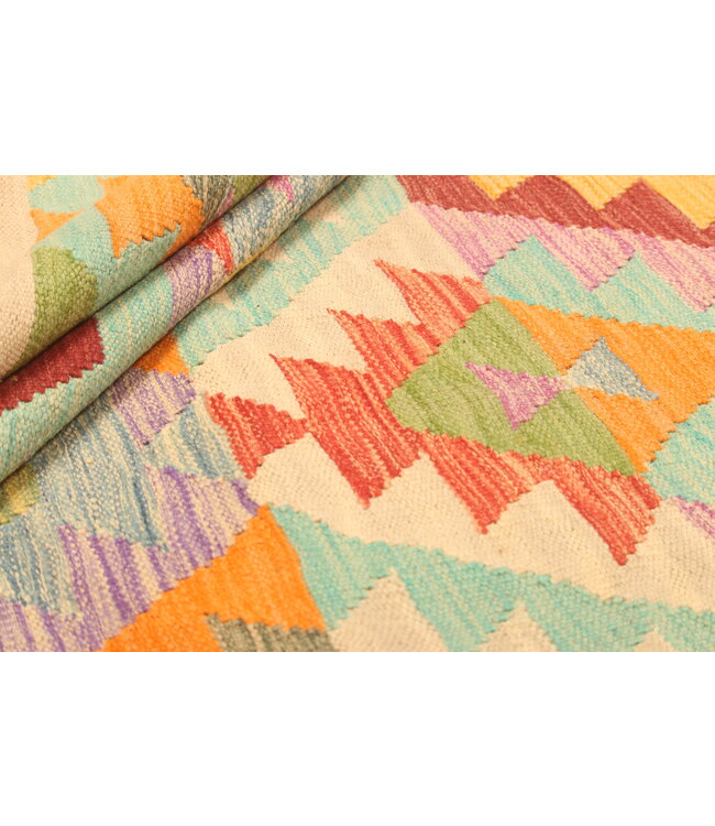 309x190cm Handwoven Traditional Kelim Area Rug Wool Carpet