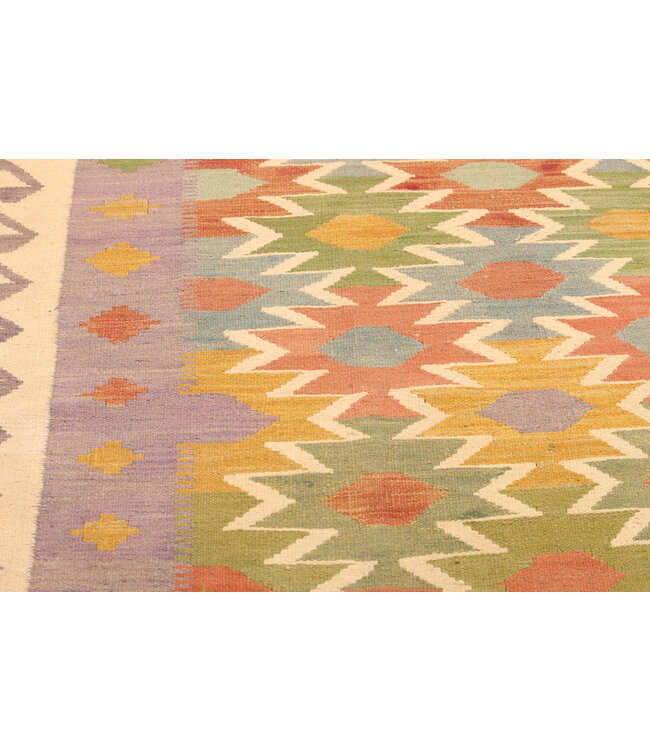 301x197cm Handgewebter Traditioneller Kelim Teppich Woll