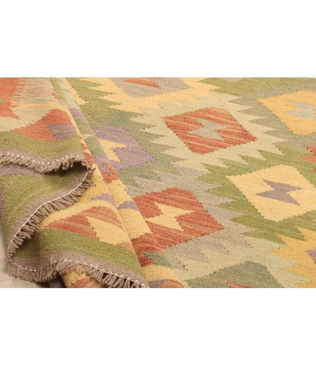 294x200cm Handwoven Traditional Kelim Area Rug Wool Carpet