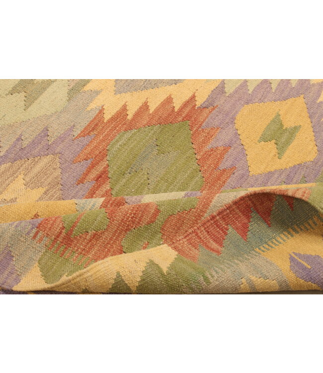 294x200cm Handgewebter Traditioneller Kelim Teppich Woll