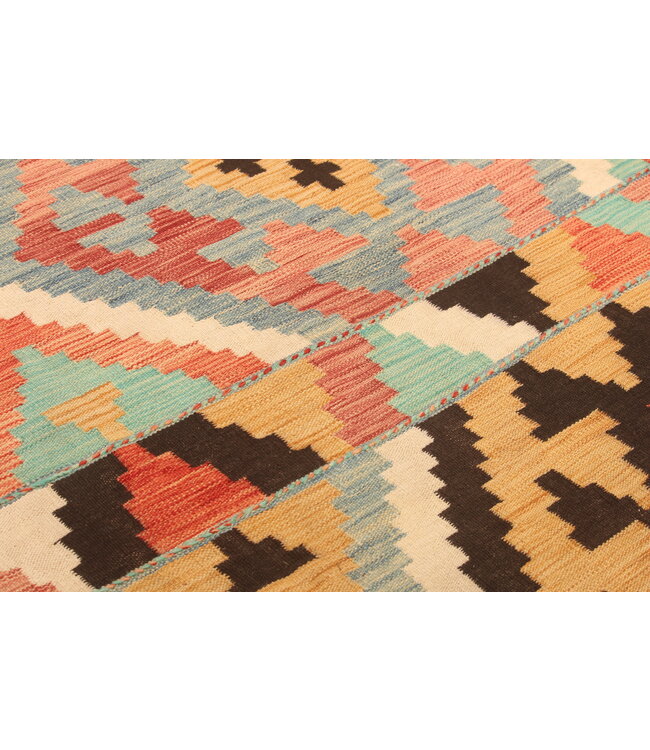 305x204cm Handwoven Traditional Kelim Area Rug Wool Carpet