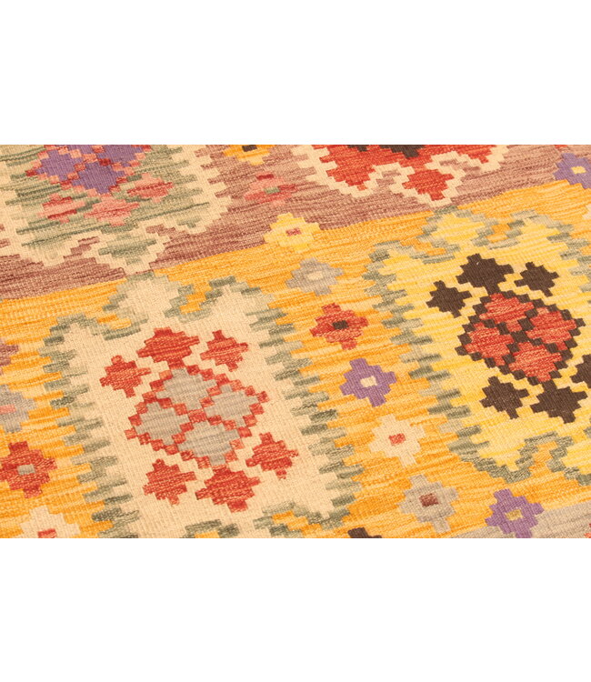 289x202cm Afghanischer orientalischer Wollteppich handgefertigter Kelim-Teppich