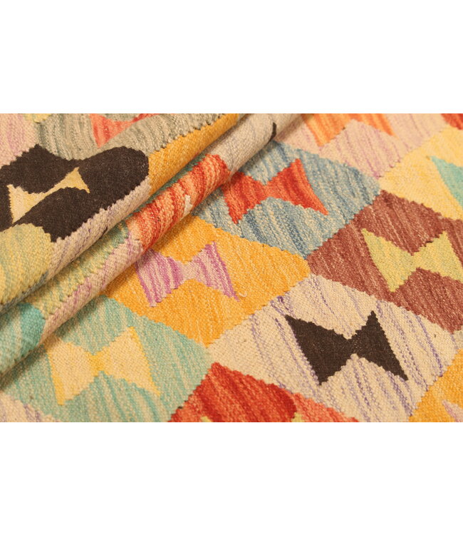 296x200cm Handwoven Traditional Kelim Area Rug Wool Carpet