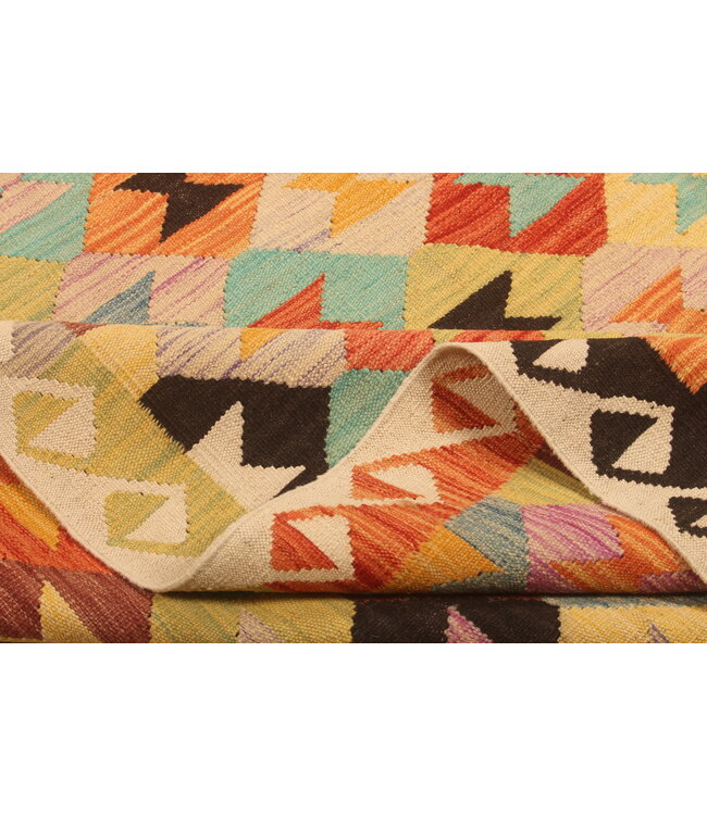 296x200cm Handwoven Traditional Kelim Area Rug Wool Carpet