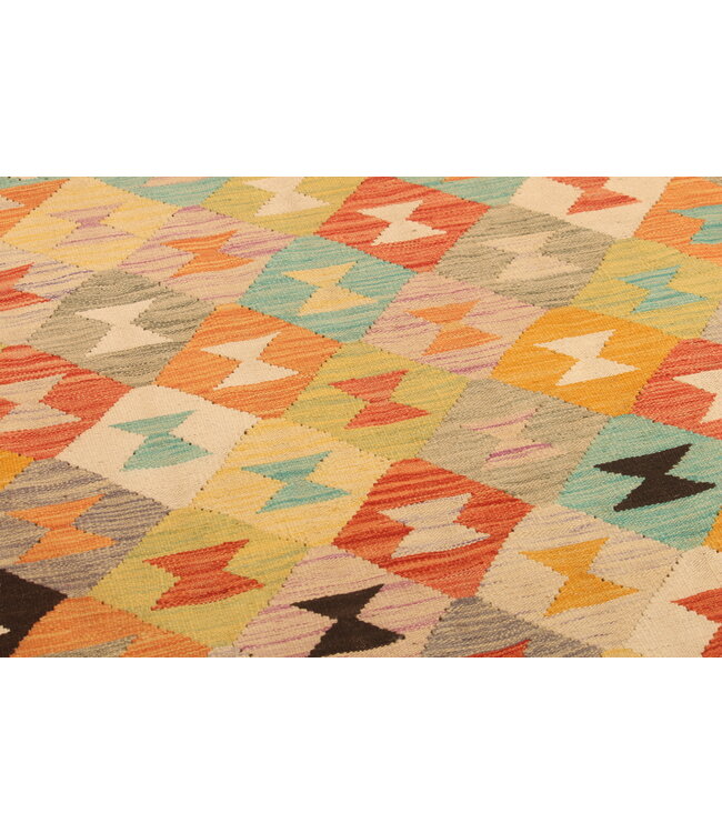 296x200cm Handwoven Traditional Kelim Area Rug Wool Carpet