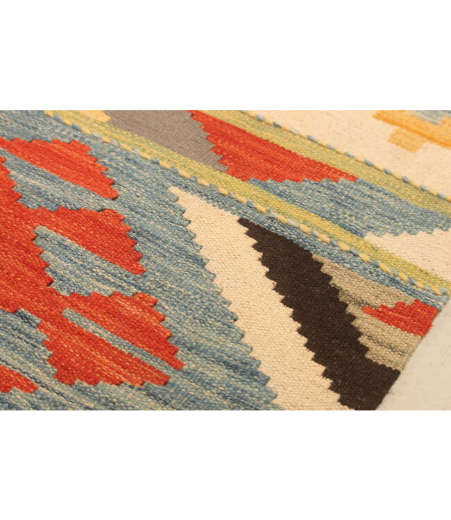 296x197cm Handgewebter Traditioneller Kelim Teppich Woll