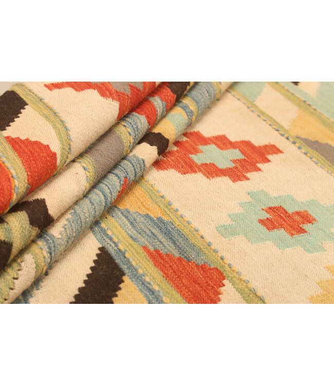 296x197cm Handwoven Traditional Kelim Area Rug Wool Carpet