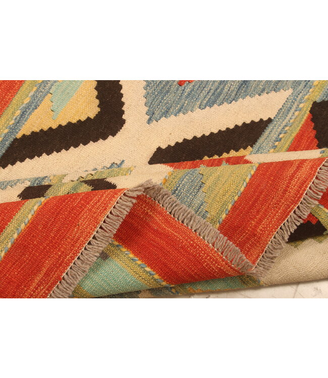 296x197cm Handgeweven Traditionele Kelim Vloerkleed Wol Tapijt