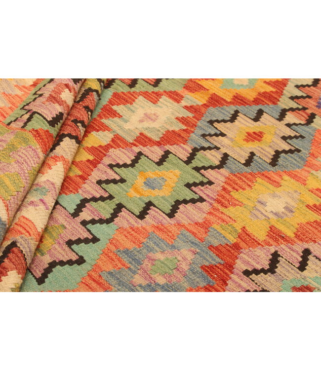 293x208cm Handgewebter Traditioneller Kelim Teppich Woll