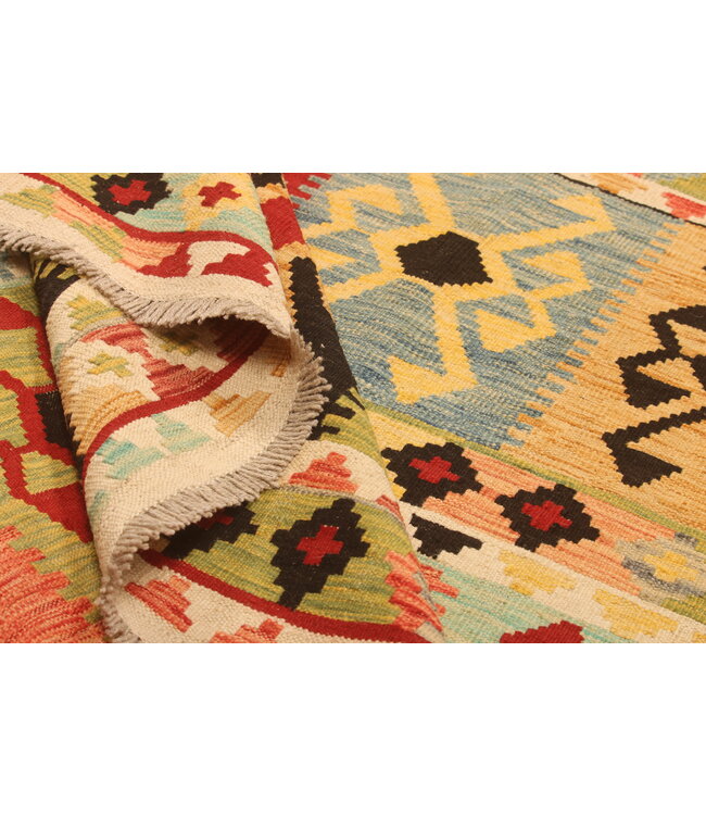 289x206cm Handgewebter Traditioneller Kelim Teppich Woll