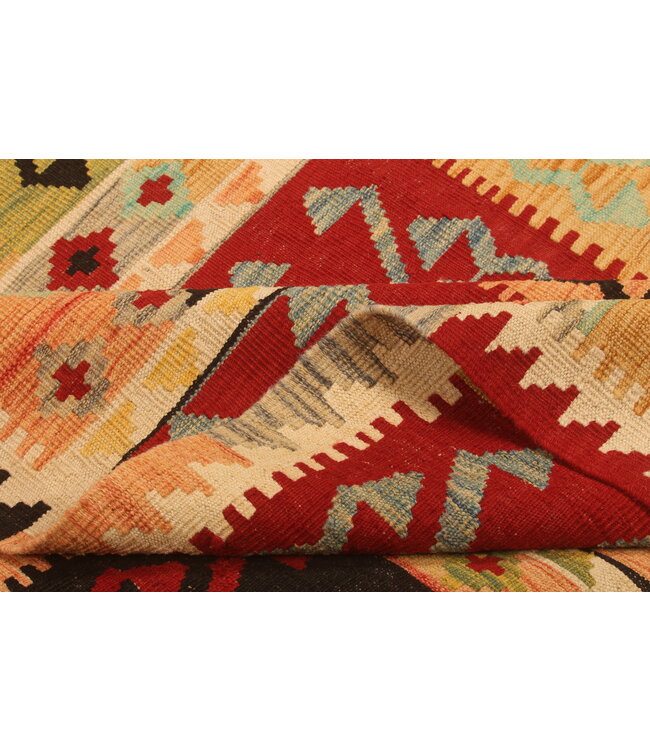 289x206cm Handgewebter Traditioneller Kelim Teppich Woll