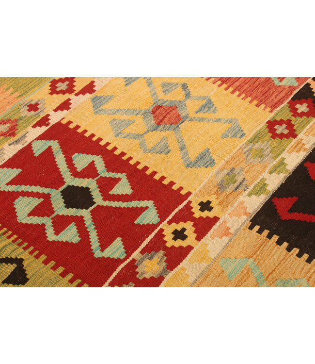 289x206cm Handwoven Traditional Kelim Area Rug Wool Carpet