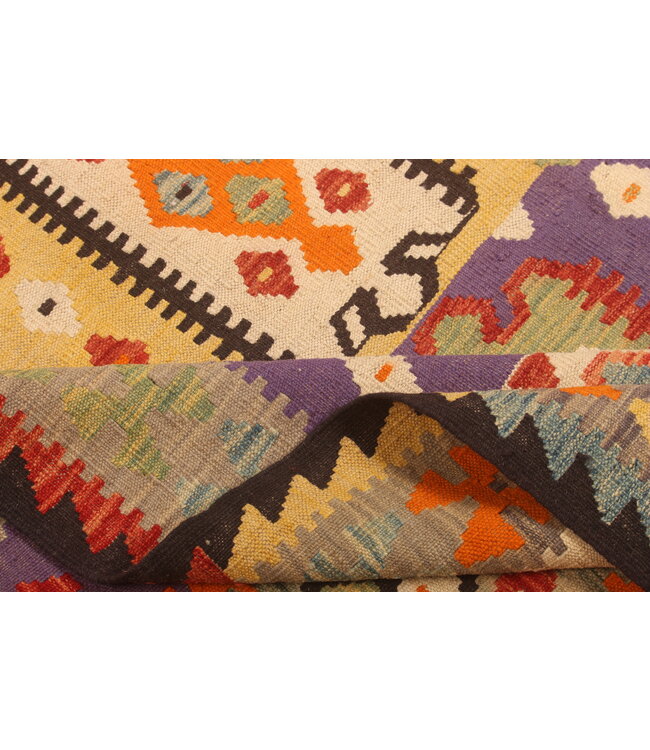 295x200cm Handgewebter Traditioneller Kelim Teppich Woll