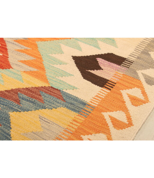 299x196cm Handgewebter Traditioneller Kelim Teppich Woll