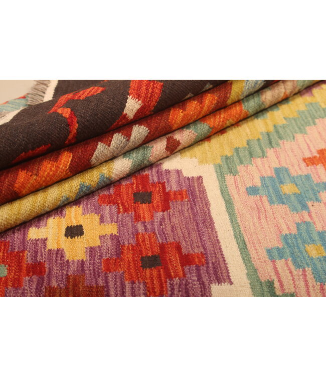 298x200cm Afghan Oriental wool carpet Handmade Kelim Rug