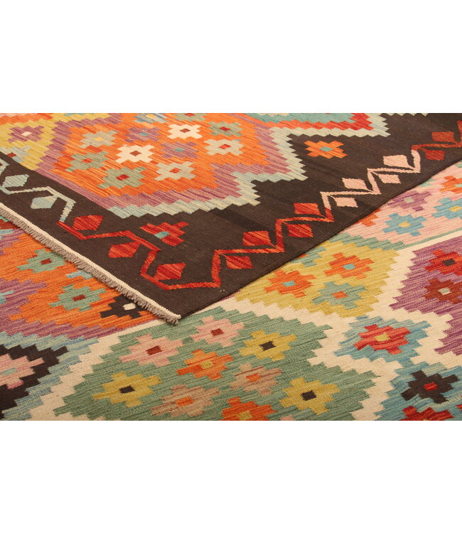 298x200cm Afghan Oriental wool carpet Handmade Kelim Rug