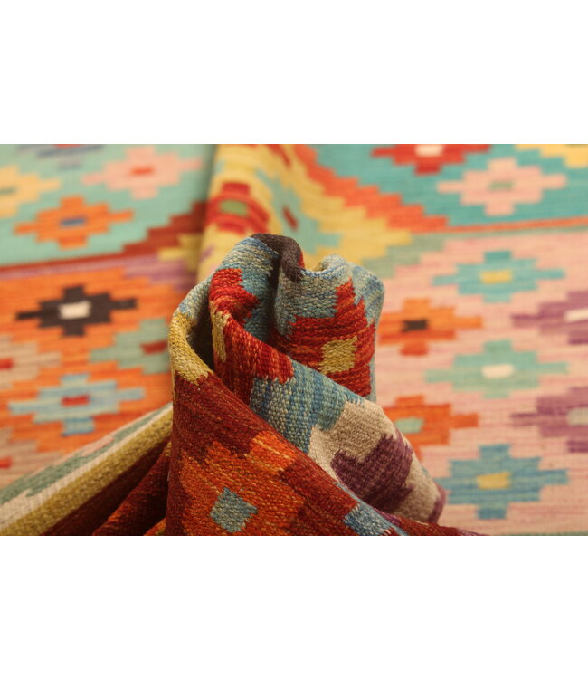 298x200cm Afghan Oriental wool carpet Handmade Kelim Rug