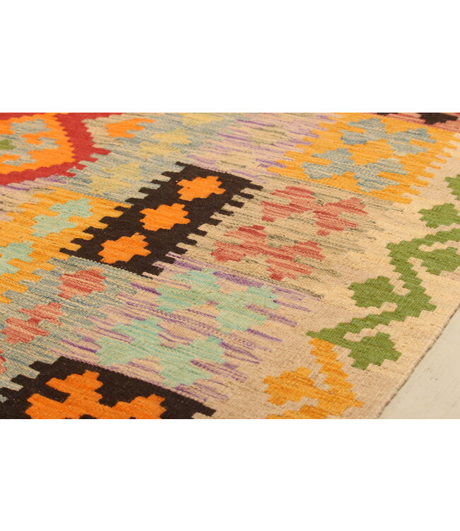 294x200cm Handgewebter Traditioneller Kelim Teppich Woll