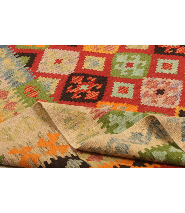 294x200cm Handwoven Traditional Kelim Area Rug Wool Carpet