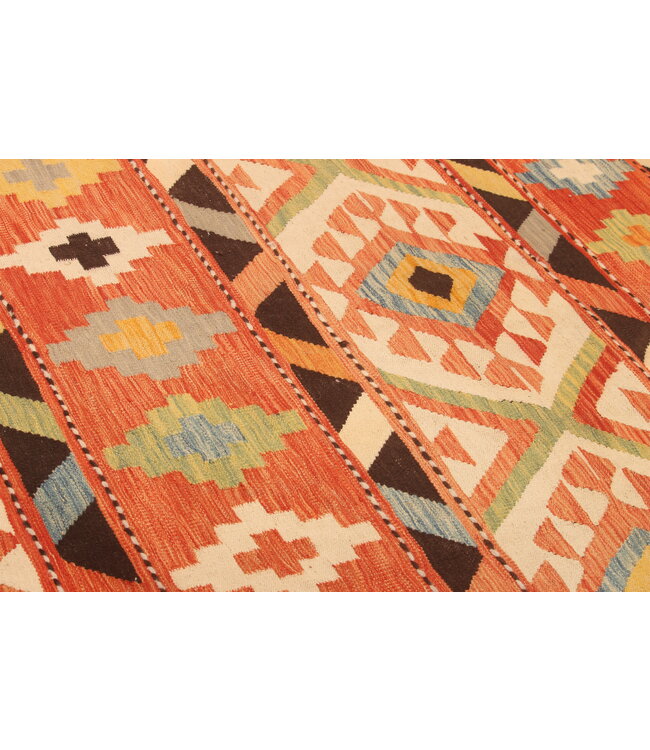 294x195cm Handgewebter Traditioneller Kelim Teppich Woll