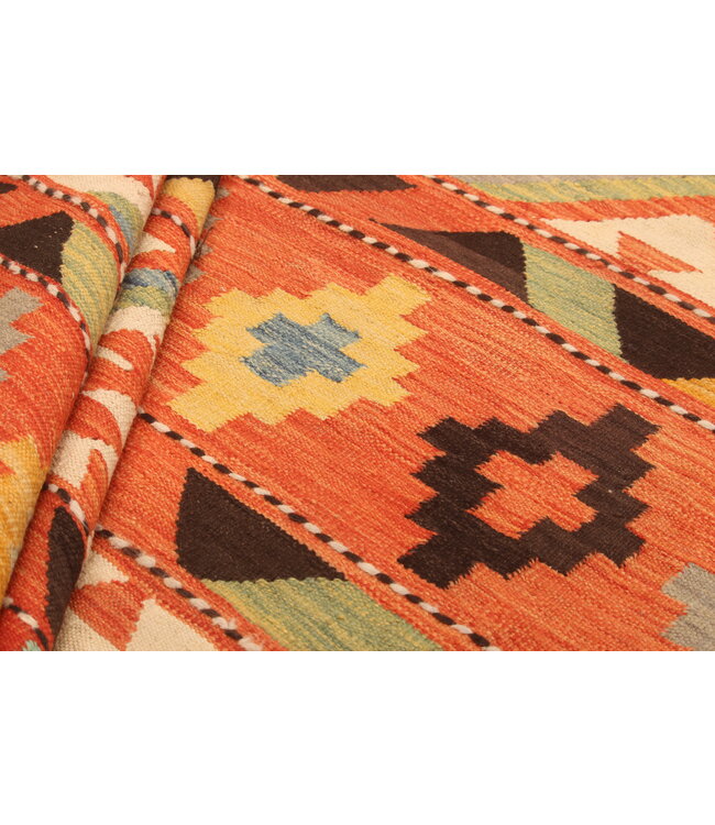 294x195cm Handwoven Traditional Kelim Area Rug Wool Carpet