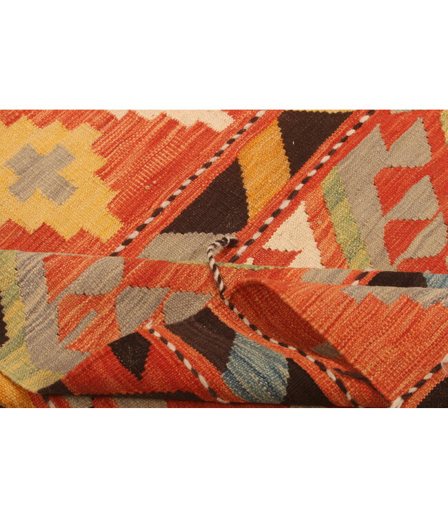 294x195cm Handgewebter Traditioneller Kelim Teppich Woll