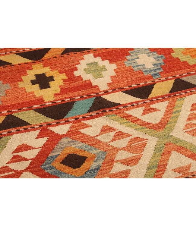 294x195cm Handwoven Traditional Kelim Area Rug Wool Carpet