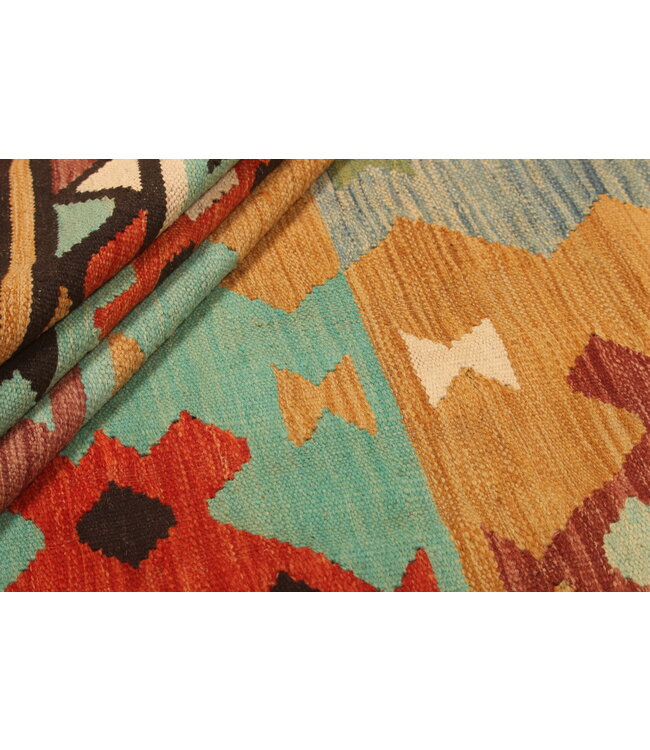 298x198cm Handwoven Traditional Kelim Area Rug Wool Carpet