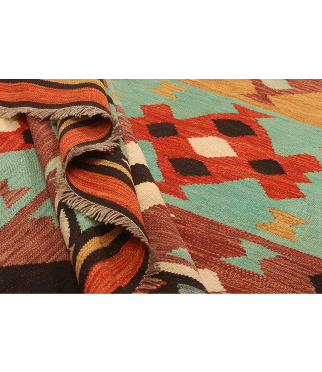 298x198cm Handwoven Traditional Kelim Area Rug Wool Carpet