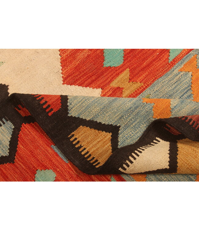 298x198cm Handgewebter Traditioneller Kelim Teppich Woll