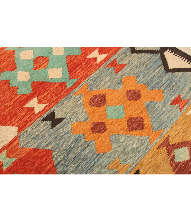 298x198cm Handgewebter Traditioneller Kelim Teppich Woll