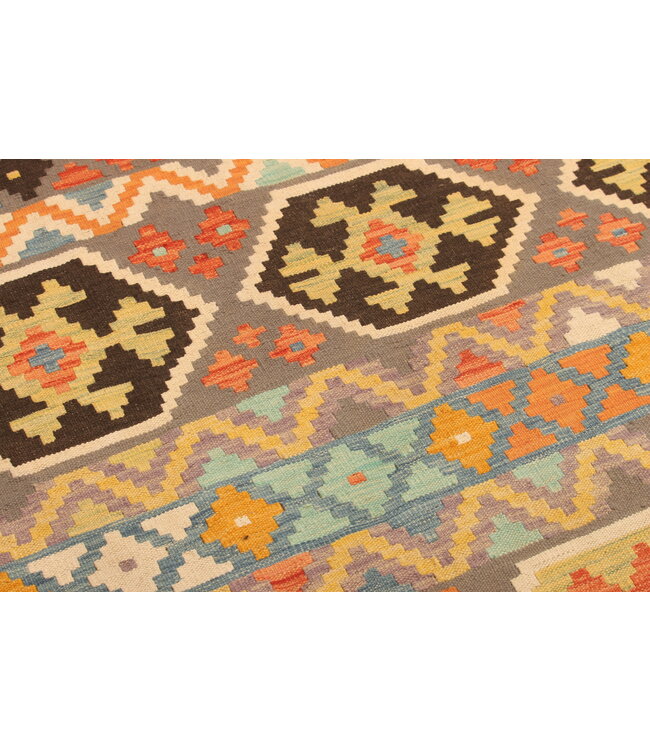 296x197cm Afghanischer orientalischer Wollteppich handgefertigter Kelim-Teppich