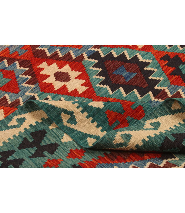 296x200cm Handwoven Traditional Kelim Area Rug Wool Carpet