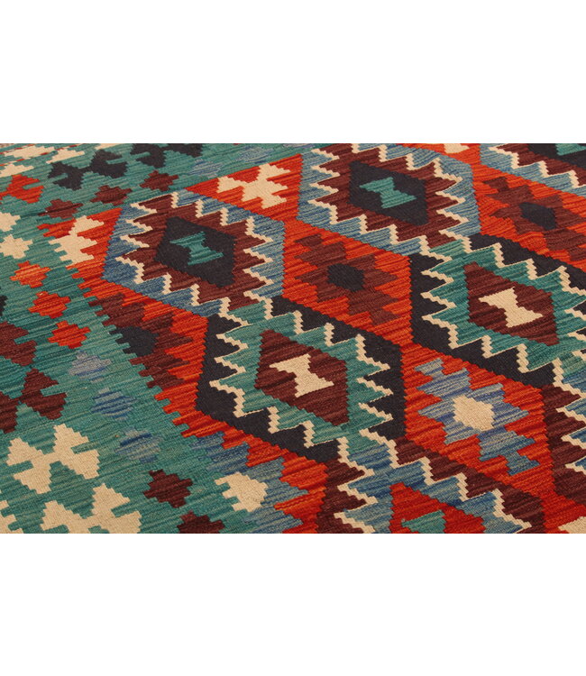 296x200cm Handwoven Traditional Kelim Area Rug Wool Carpet