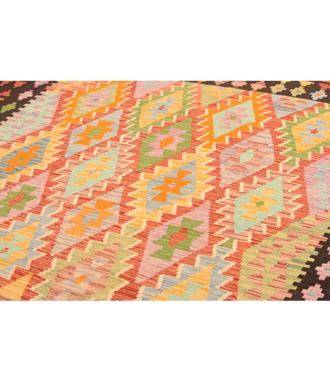 298x204cm Afghanischer orientalischer Wollteppich handgefertigter Kelim-Teppich