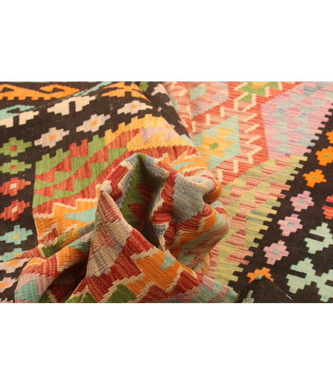 298x204cm Afghanischer orientalischer Wollteppich handgefertigter Kelim-Teppich