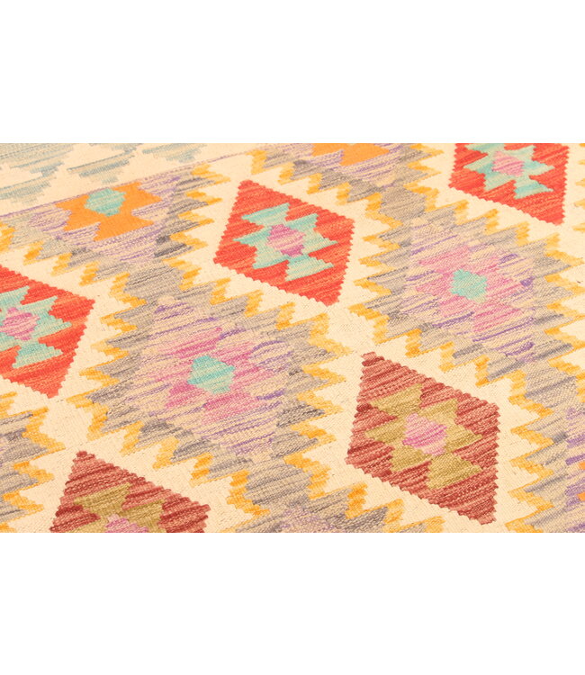 300x206cm Mooie handgeweven Kelim vloerkleed wollen oosterse tapijt